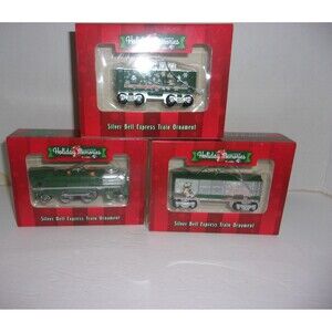 Lionel Holiday Memories 2014 Silver Bell Express Ornament Locomotive caboose box